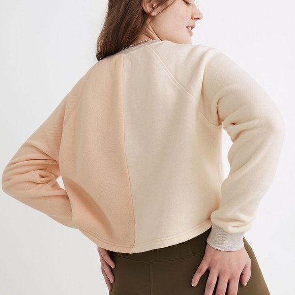 BRAND NEW | Madewell |  MWL Airyterry Colorblock Crop Sweatshirt - Picture 2 of 8